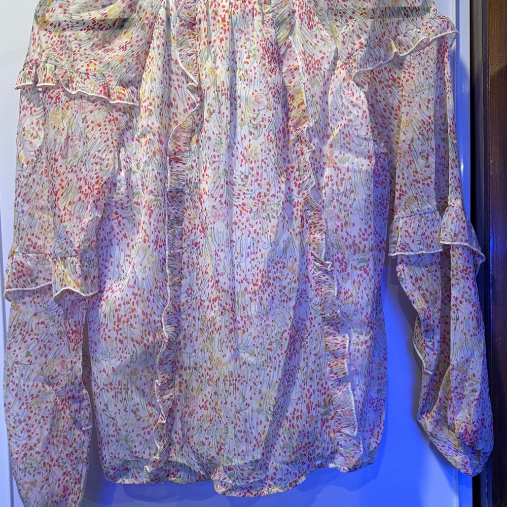Floral Ruffle Blouse - Multicolor - Picture 4 of 4